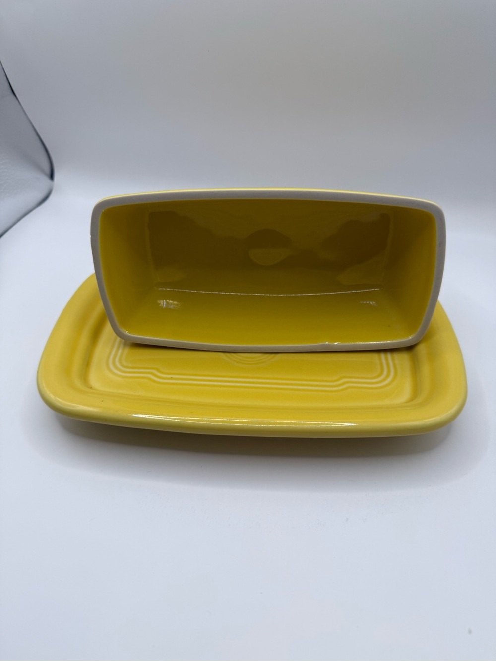 Fiestaware Bright Yellow Ceramic Butter Dish - Picture 4 of 4